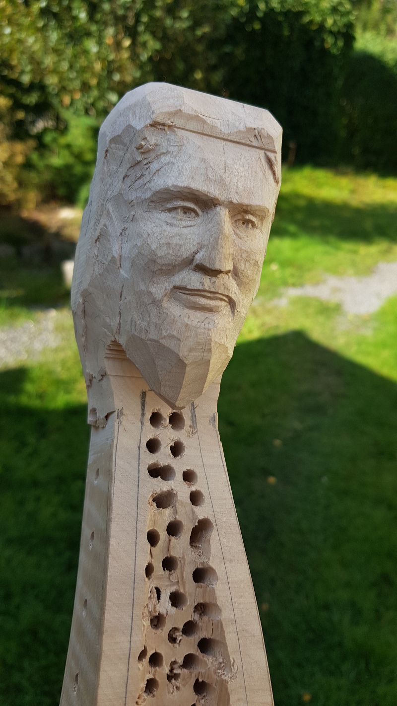 carved head